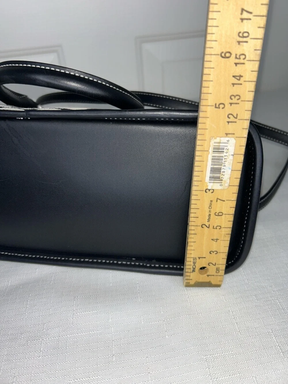Coach Vintage Black Satchel with Leather Trim and Chrome Hardware